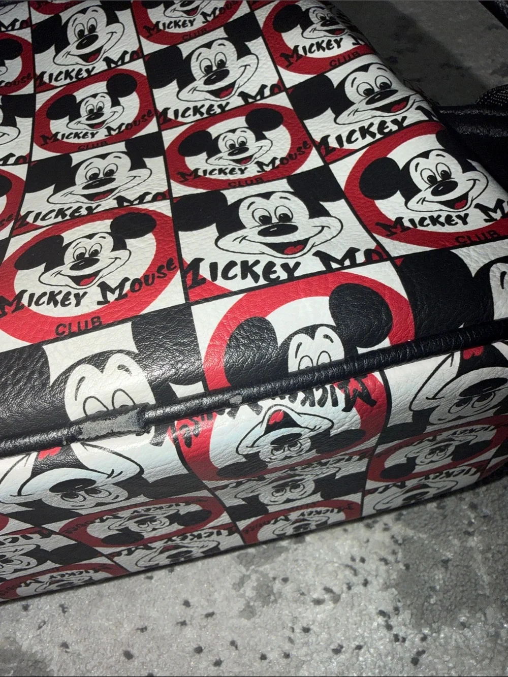 Loungefly Mickey Mouse Club Checker Mini Backpack - Black, White & Red